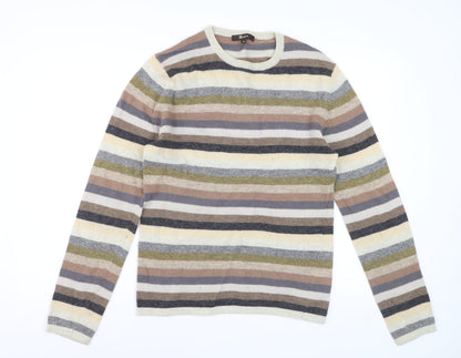 Monsoon Men's Multicoloured Striped Lambswool Crew Neck Jumper Size S