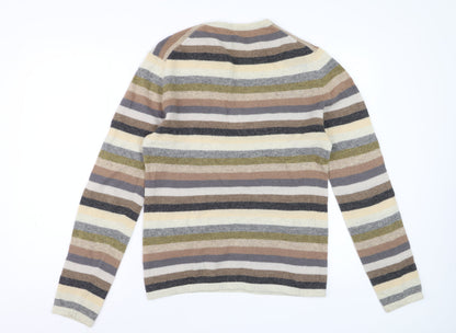 Monsoon Men's Multicoloured Striped Lambswool Crew Neck Jumper Size S