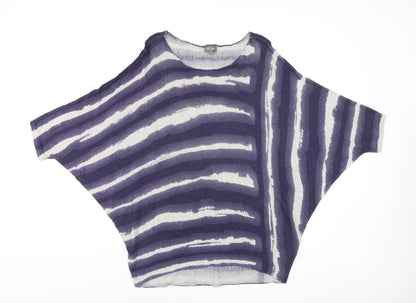 Phase Eight Women’s Purple Striped Relaxed Knit Jumper L