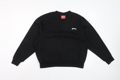 Slazenger Women Black Small Crew Neck Pullover Sweatshirt