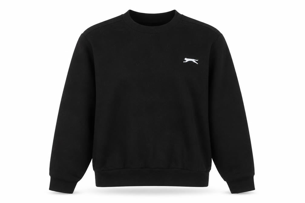Slazenger Women Black Small Crew Neck Pullover Sweatshirt