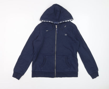 Crew Clothing Company Women's Navy Full Zip Hoodie Size 10 Cotton Blend
