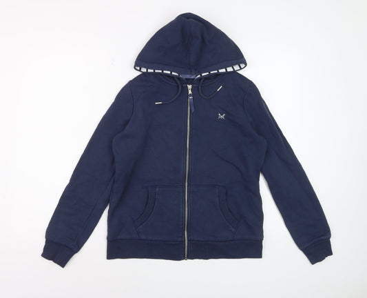 Crew Clothing Company Women's Navy Full Zip Hoodie Size 10 Cotton Blend