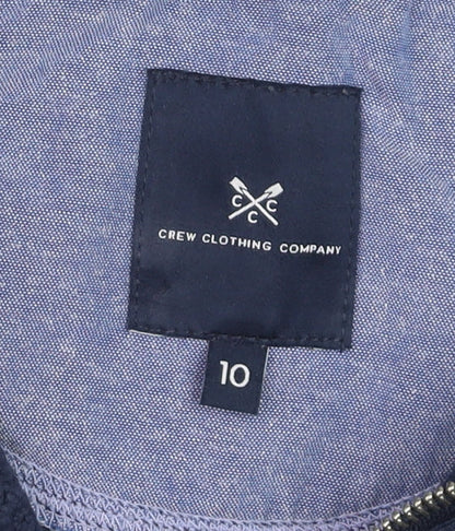 Crew Clothing Company Women's Navy Full Zip Hoodie Size 10 Cotton Blend