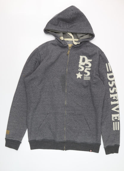 D555 Men's Grey Full Zip Hoodie 2XLT Big & Tall Fleece Sweatshirt