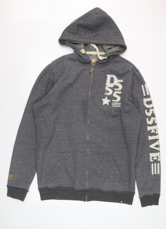 D555 Men's Grey Full Zip Hoodie 2XLT Big & Tall Fleece Sweatshirt
