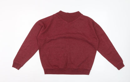 Jack Wills Women's Red V-Neck Pullover Sweatshirt Size 8