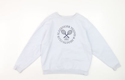 Slazenger Womens White Crew Neck Pullover Sweatshirt UK 12