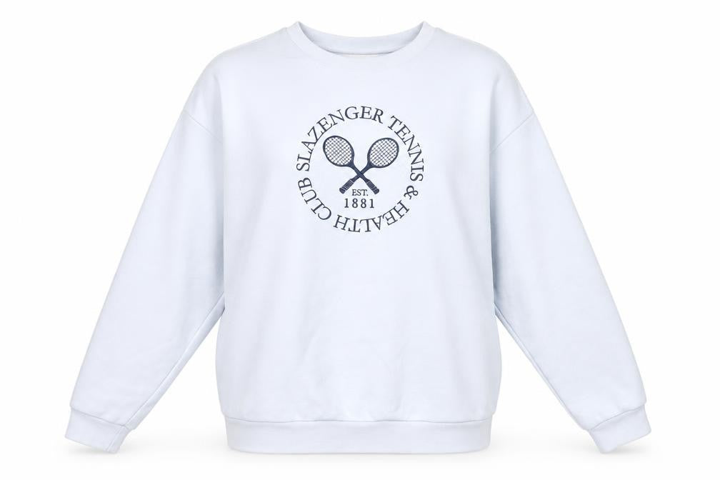 Slazenger Womens White Crew Neck Pullover Sweatshirt UK 12