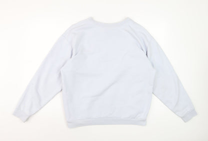 Slazenger Womens White Crew Neck Pullover Sweatshirt UK 12