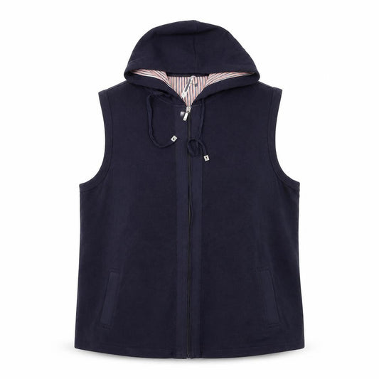 Bonmarché Women's Navy XL Sleeveless Full Zip Hoodie Vest