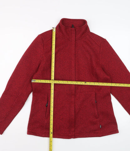 Rohan Women Red Full Zip Fleece Jacket Size M Outdoor Travel Wear