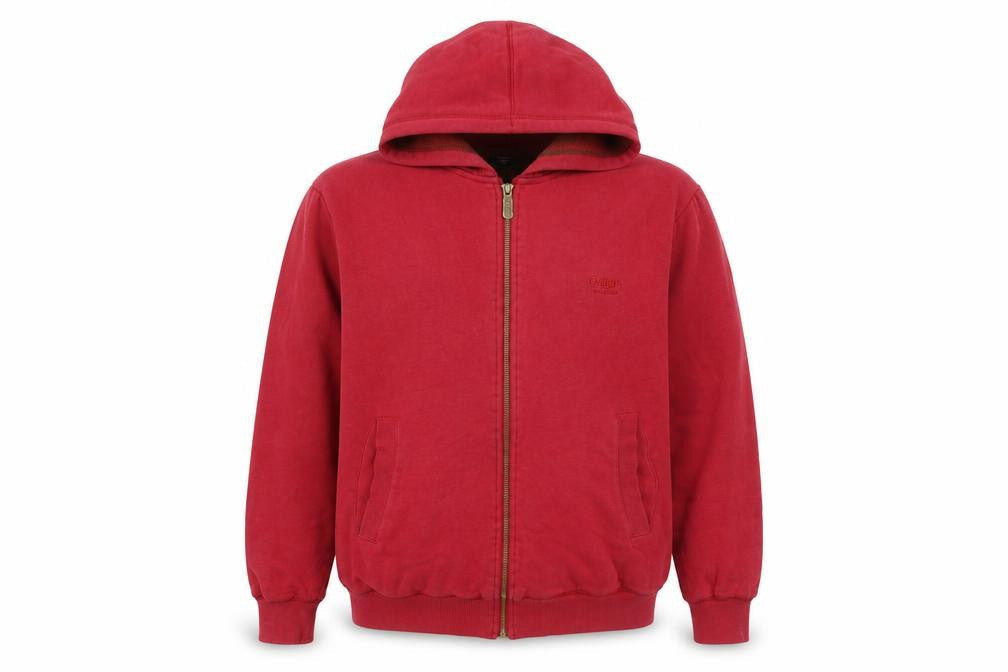 Cotton Traders Men's Red Full Zip Fleece Lined Hoodie Size M