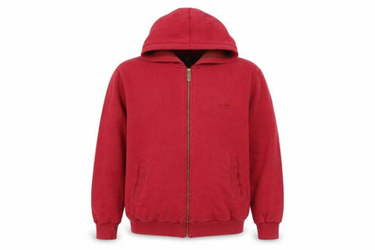 Cotton Traders Men's Red Full Zip Fleece Lined Hoodie Size M