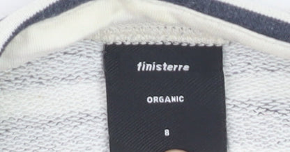 Finisterre Women's Blue Striped Organic Cotton Long Sleeve Top Size 8