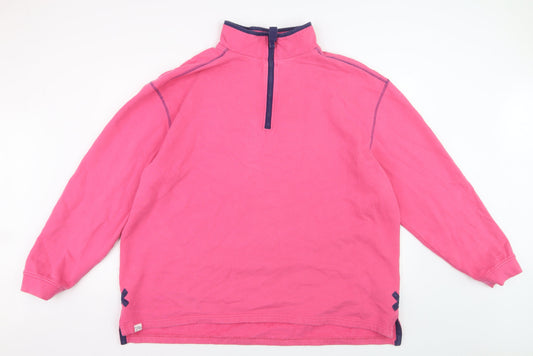 Lazy Jacks Women’s Pink 1/4 Zip Pullover Sweatshirt 3XL Cotton