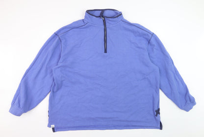 Lazy Jacks Womens Blue 3XL 1/2 Zip Cotton Sweatshirt Pullover