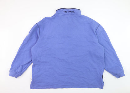 Lazy Jacks Womens Blue 3XL 1/2 Zip Cotton Sweatshirt Pullover