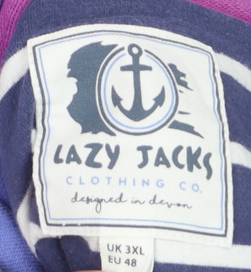 Lazy Jacks Womens Blue 3XL 1/2 Zip Cotton Sweatshirt Pullover