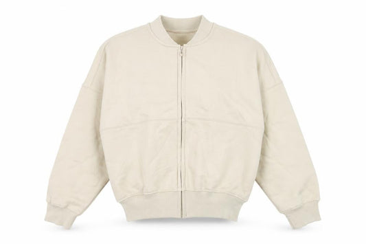 Rising Women's Beige Cotton Bomber Jacket XS Lightweight Zip Up