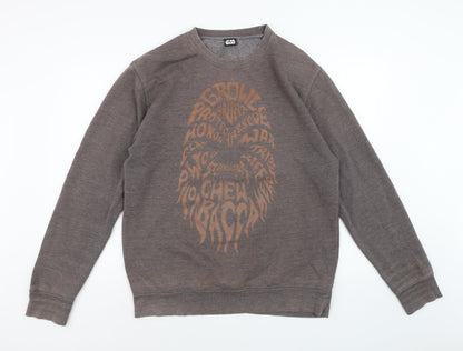 Star Wars Men's Brown Chewbacca Crew Neck Sweatshirt Size L
