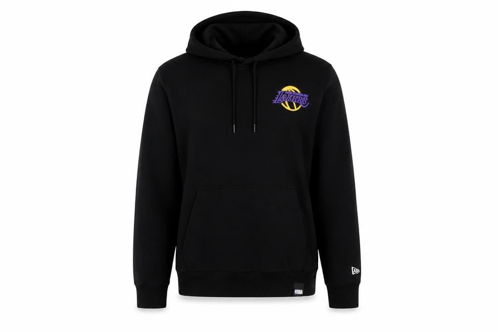 New Era Men's Black Pullover Hoodie S Los Angeles Lakers Embroidered Logo