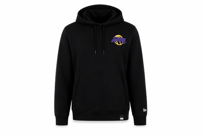 New Era Men's Black Pullover Hoodie S Los Angeles Lakers Embroidered Logo