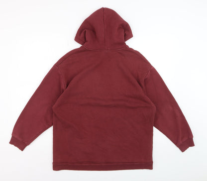 Reclaimed Vintage Women's Burgundy Pullover Hoodie UK 6 Cotton Blend