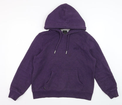 Superdry Women's Purple Pullover Hoodie UK 14 Cotton Blend