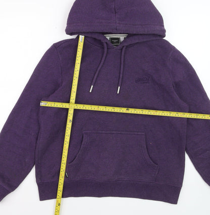 Superdry Women's Purple Pullover Hoodie UK 14 Cotton Blend