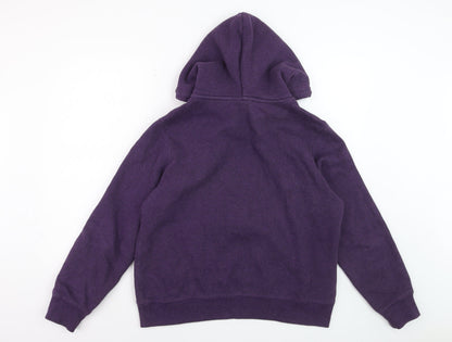 Superdry Women's Purple Pullover Hoodie UK 14 Cotton Blend