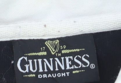 Guinness Men’s Black White Long Sleeve Rugby Polo Shirt XL Cotton