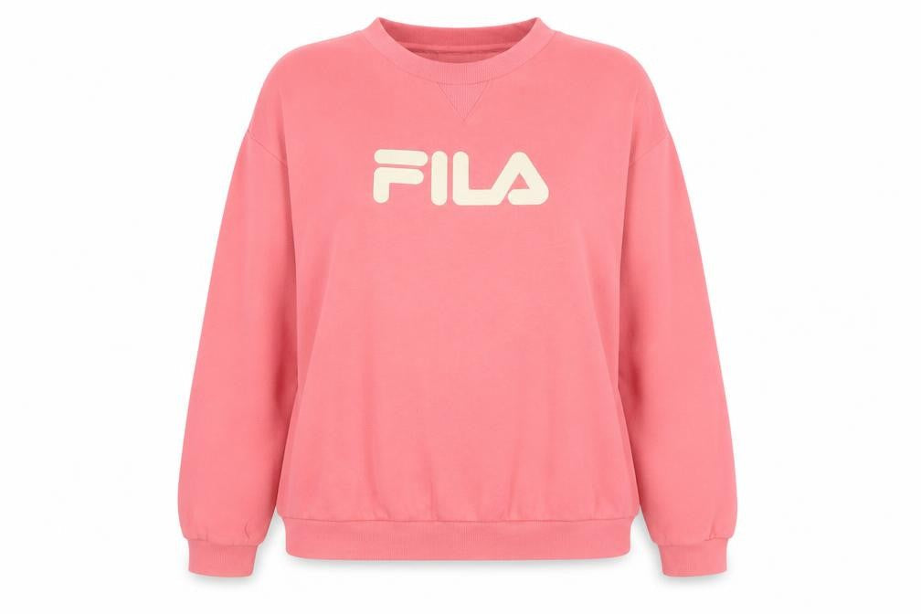 Fila Womens Pink Logo Pullover Sweatshirt Size L Casual Style