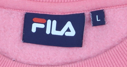 Fila Womens Pink Logo Pullover Sweatshirt Size L Casual Style