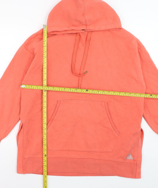 Next Womens Coral Orange Pullover Hoodie Size L Cotton Blend