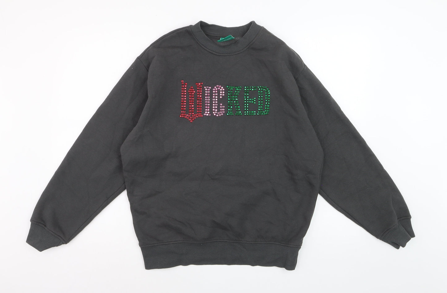 Primark Wicked Womens Black Rhinestone Pullover Sweatshirt XS