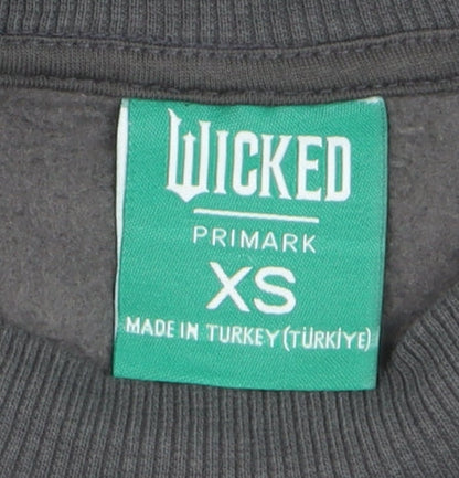 Primark Wicked Womens Black Rhinestone Pullover Sweatshirt XS