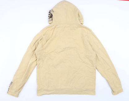 Animal Men’s Beige Pullover Hoodie Size L Cotton Fleece Sweatshirt