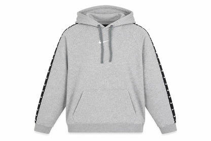 Nike Women Grey Hoodie Medium Pullover Sportswear Logo Tape Trim