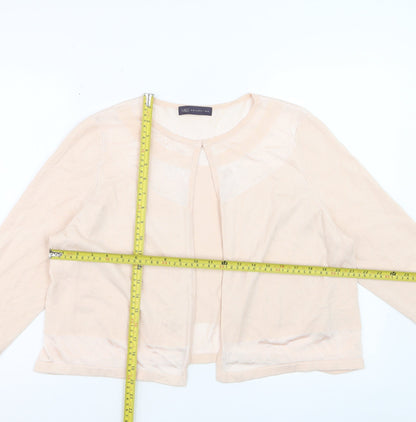 Marks and Spencer Women’s Beige 3/4 Sleeve Open Knit Cardigan Size 18