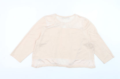Marks and Spencer Women’s Beige 3/4 Sleeve Open Knit Cardigan Size 18