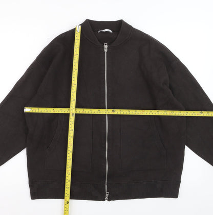 Zara Men's Black Bomber Jacket Size M Viscose Blend Casual