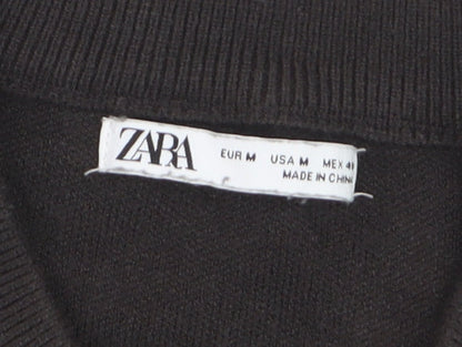 Zara Men's Black Bomber Jacket Size M Viscose Blend Casual