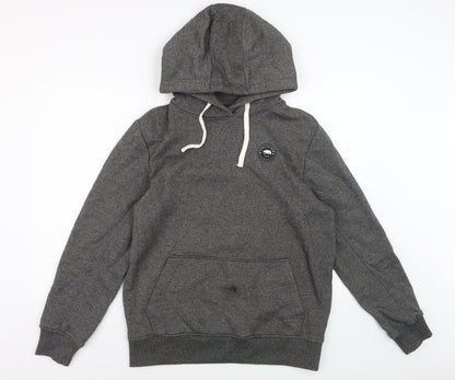 SoulCal & Co Mens Grey Pullover Hoodie L Cotton Blend Casual Sweatshirt