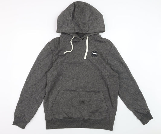 SoulCal & Co Mens Grey Pullover Hoodie L Cotton Blend Casual Sweatshirt