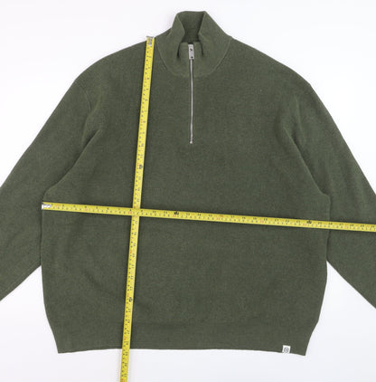 Marks and Spencer Men’s Green 4XL 1/2 Zip High Neck Jumper