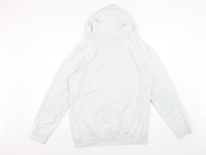Marvel Men's White Pullover Hoodie M Graphic Logo Cotton Blend
