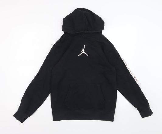 Jordan Boys Black Pullover Hoodie Size 12-13 Years Jumpman Logo Sweatshirt