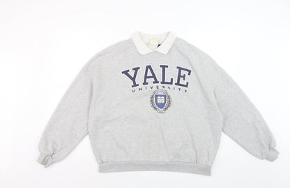Pull&Bear Women Grey Yale University Relaxed Fit Sweatshirt M
