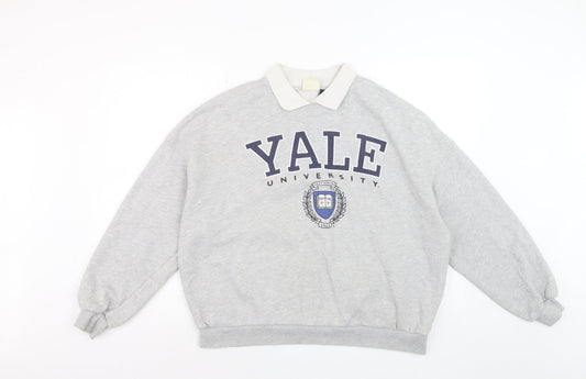 Pull&Bear Women Grey Yale University Relaxed Fit Sweatshirt M